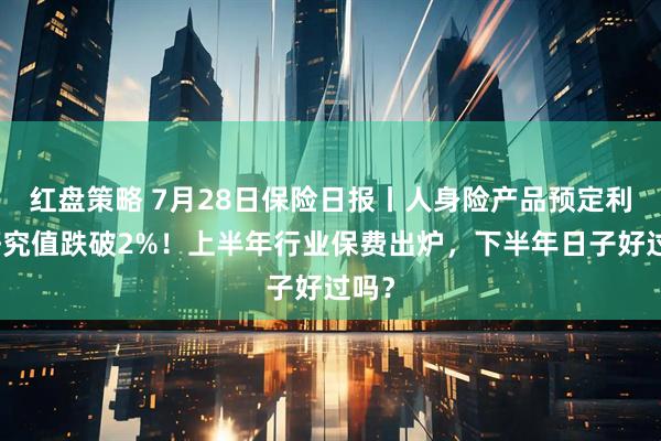 红盘策略 7月28日保险日报丨人身险产品预定利率研究值跌破2%！上半年行业保费出炉，下半年日子好过吗？